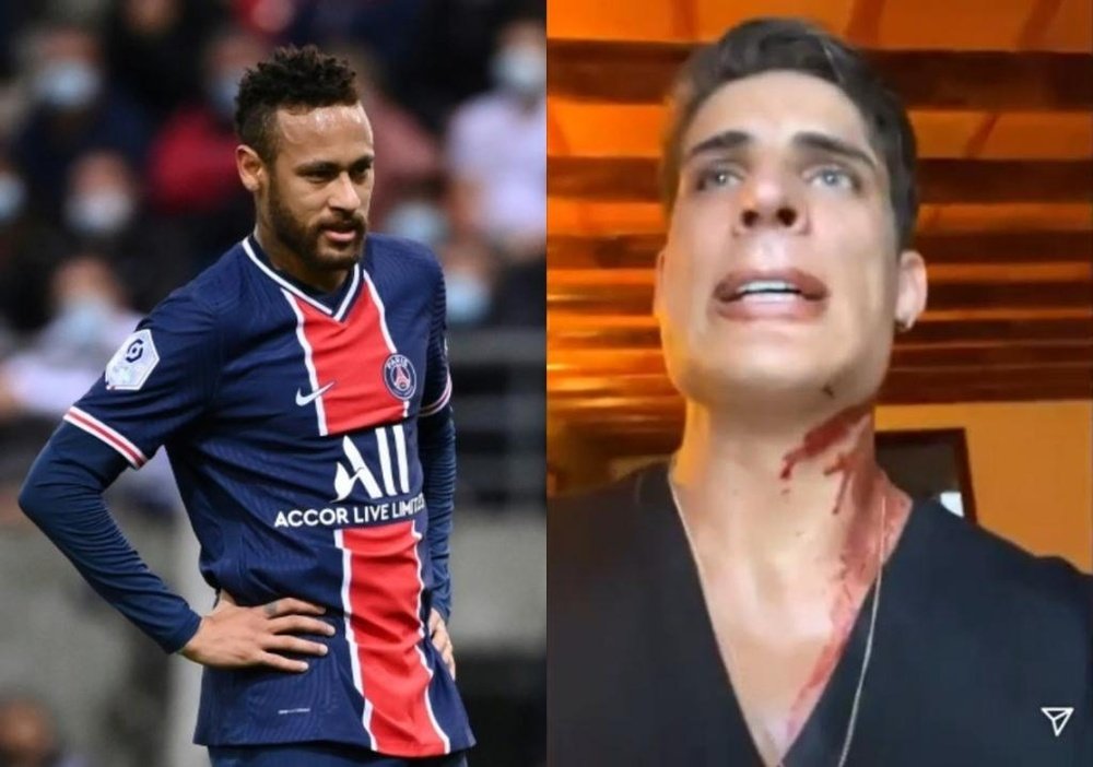 Neymar's ex-stepdad records himself after being stabbed in Mexico. AFP/Instagram/TiagoRamos