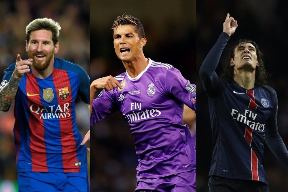 Motage de Messi, Cristiano Ronaldo et Cavani. BeSoccer