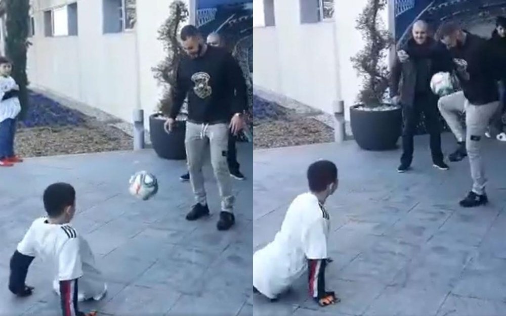 Le beau geste de Benzema envers un enfant handicapé. Twitter/KarimBenzema