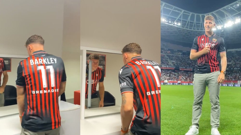 Barkley ha firmado hasta el 30 de junio de 2023 con el Niza. Captura/Twitter/OGCNice