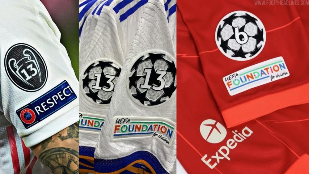 Cambio de logo y también de mensaje por parte de la UEFA. Twitter/MadridismoGlobal/FootyHeadlines