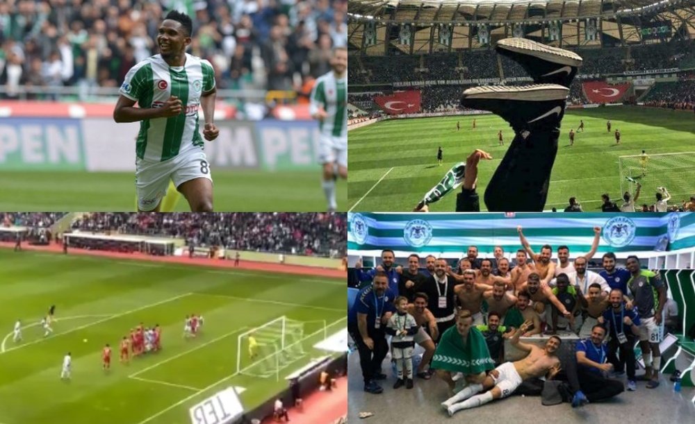 Samuel Eto'o n'a pas eu de pitié lors du Konyaspor-Sivasspor. Twitter