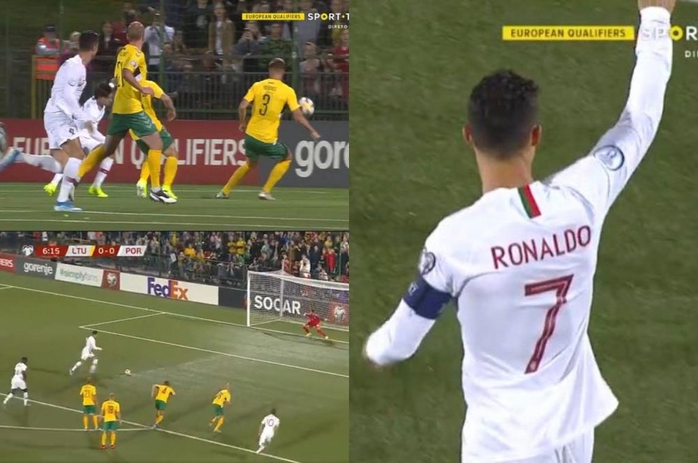 Dupla letal: Joao Félix provocó un penalti y Cristiano lo transformó. SportTV/DirectL'Equipe