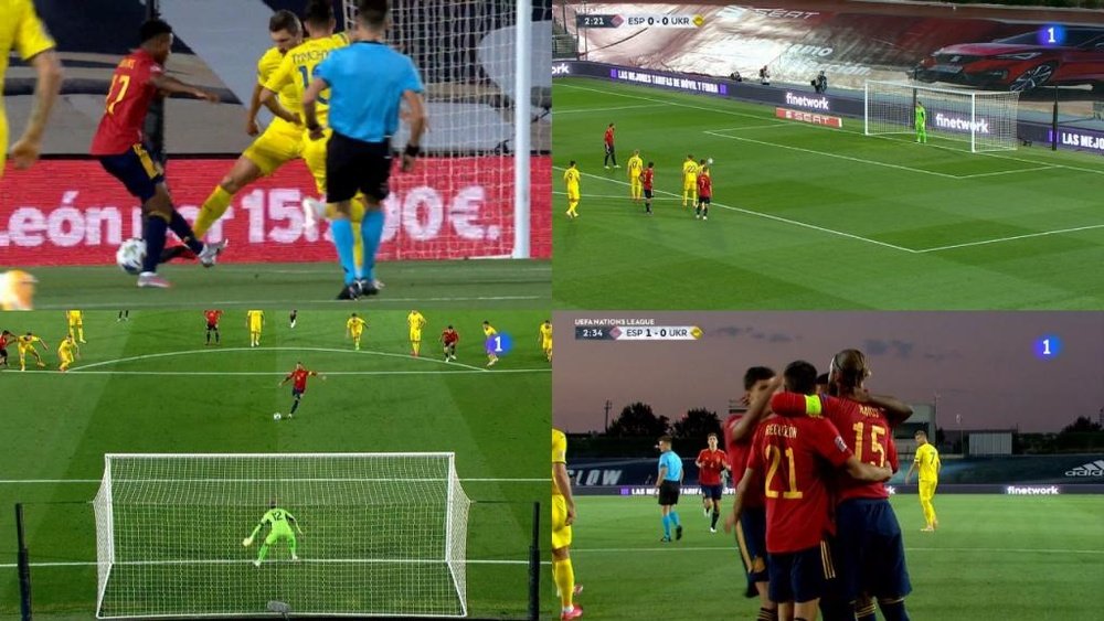 Jugadón de Ansu Fati. Captura/RTVE