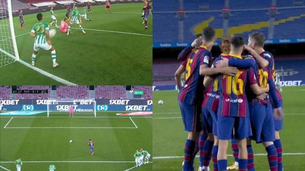 Messi scored his sixth penalty of the season. Screenshot/Movistar