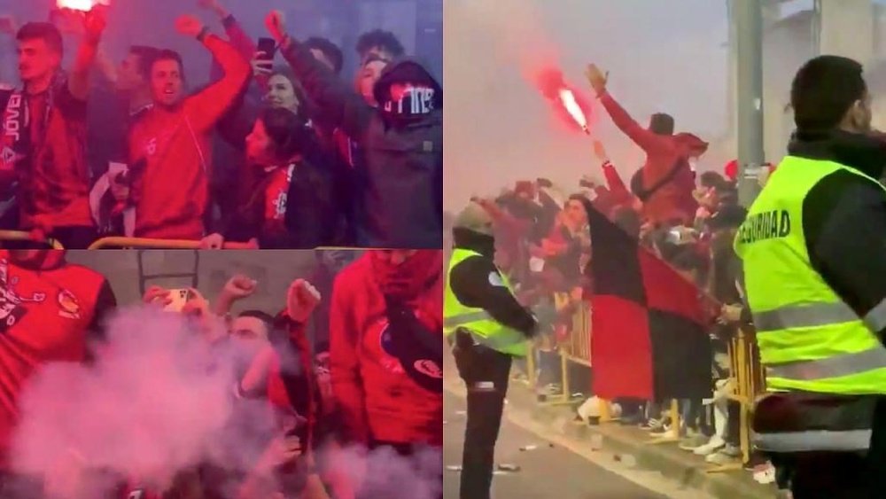 Une centaine de supporters attendaient le bus des joueurs. Capture/CDMirandes