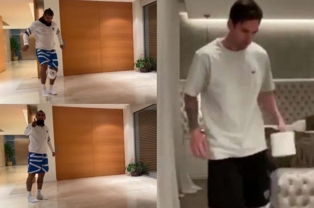Messi challenged Vidal. Instagram/leomessi/kingarturo23oficial Verified