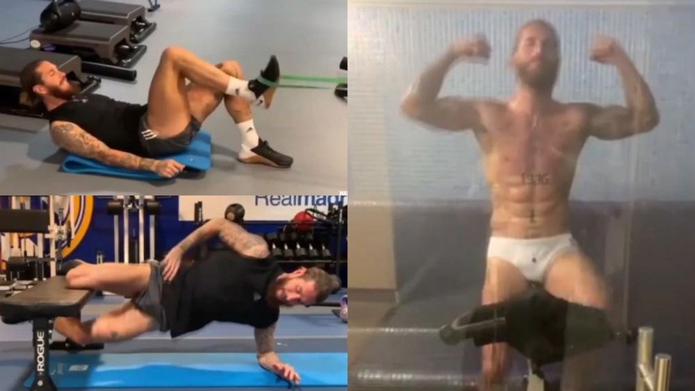 Ramos worked out in the gym. Screenshot/Instagram/sergioramos