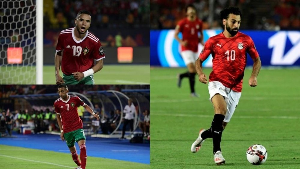 En-Nesyri, Ziyech et Salah s'illustrent dans le tournoi. Montage/AFP/EFE