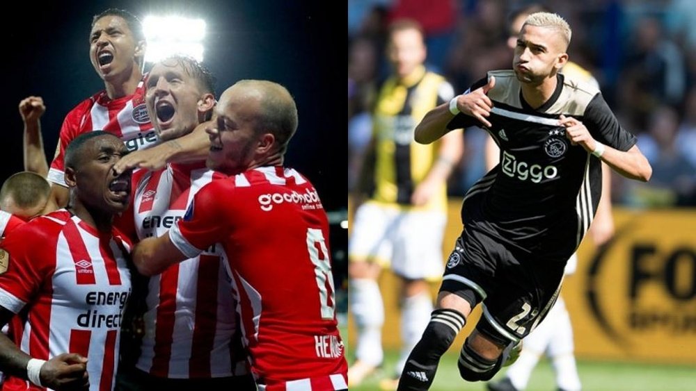 Ajax y PSV lideran la Liga Holandesa. EFE/AFP