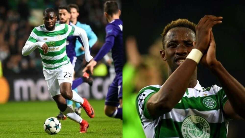 Edouard y Dembélé ponen el gol en el Celtic. AFP