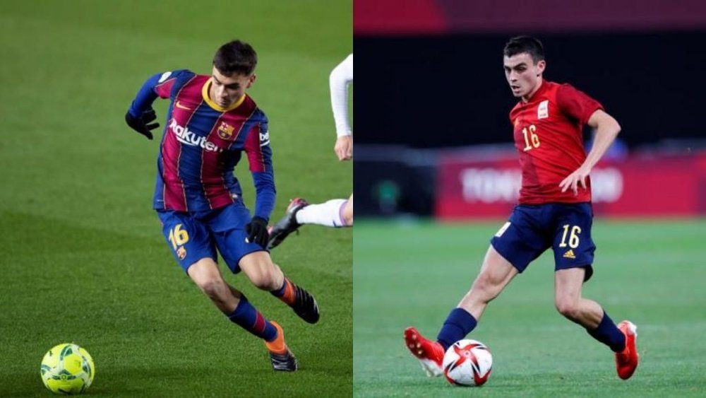 Pedri con el Barcelona vs. Pedri con la Selección. EFE