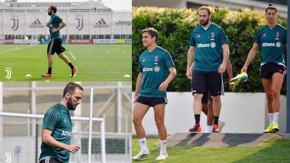 As fotos de Higuaín na volta ao trabalho. Juventus