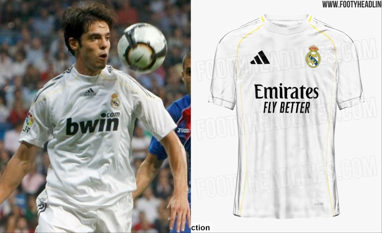 Madrid's 25-26 jersey similar to the one worn by Kaka and Cristiano