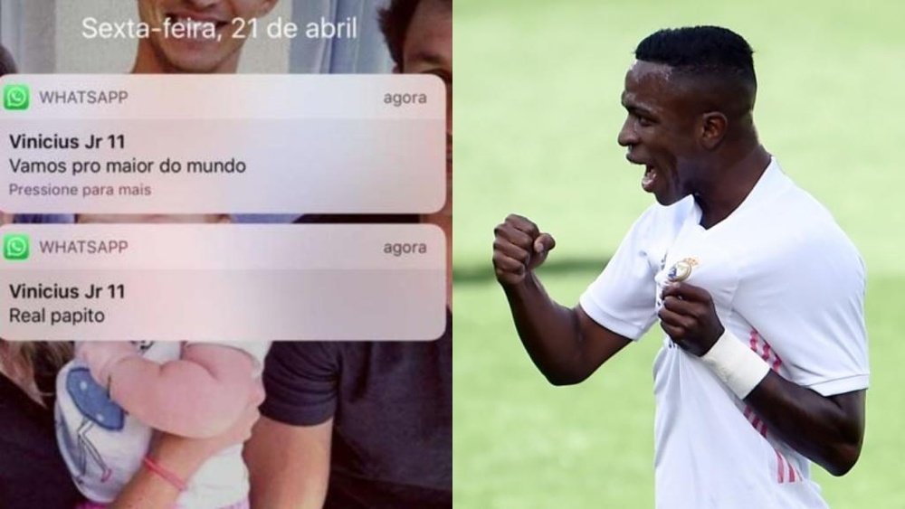 La conversation WhatsApp où Vinicius choisit le Real Madrid au lieu du Barça. Goal/EFE
