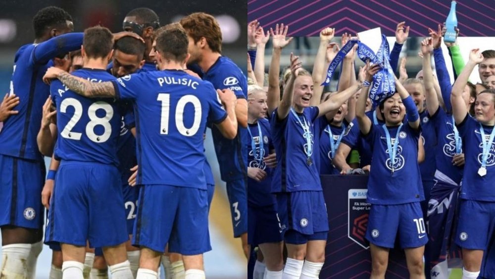 Primer club en jugar las finales de Champions masculina y femenina. AFP/Twitter/ChelseaFCWomen