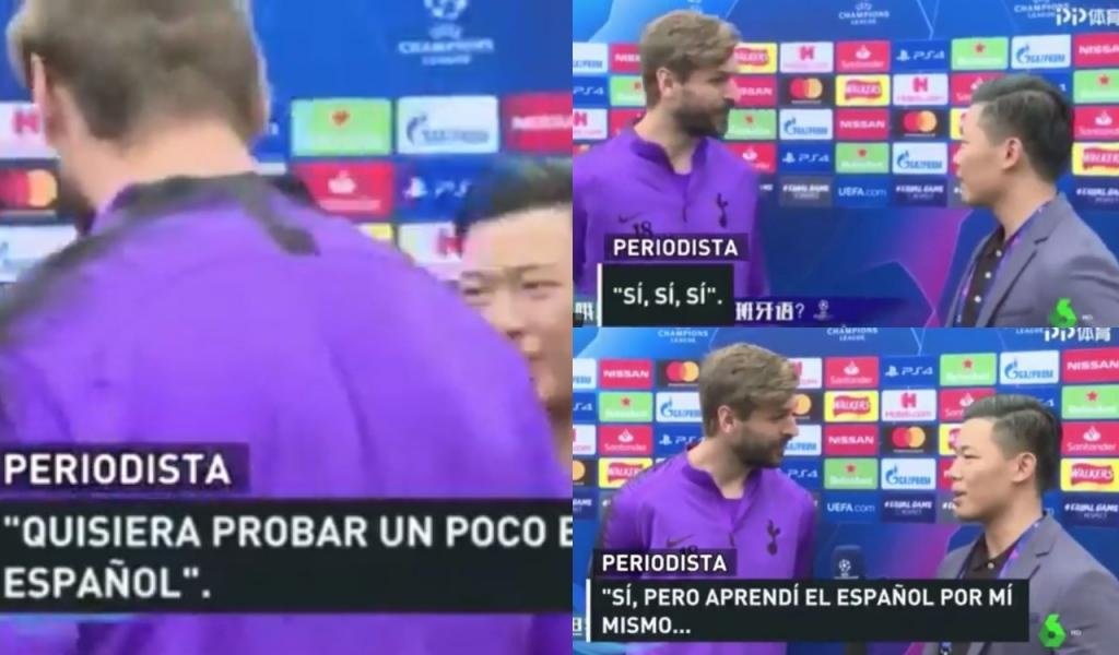Llorente was interviewed by a Chinese journalist in Spanish. Captura/Jugones