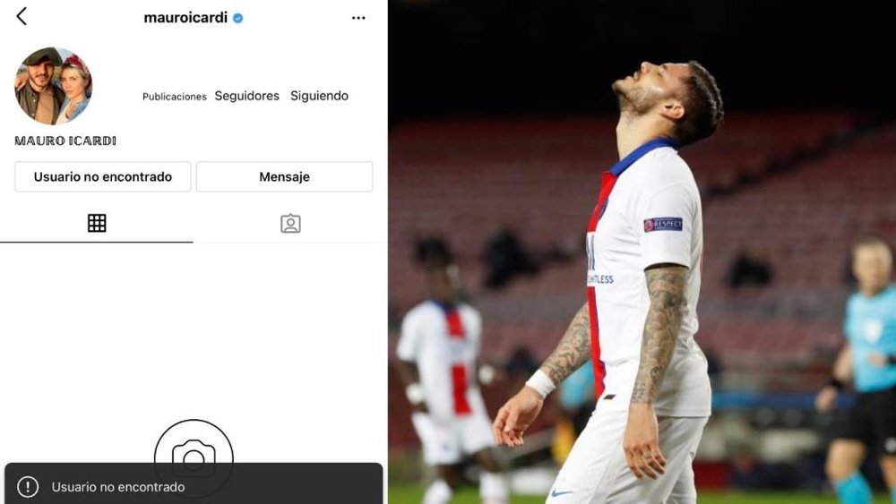 Icardi a supprimé son compte Instagram. Capture/Instagram/mauroicardi/EFE