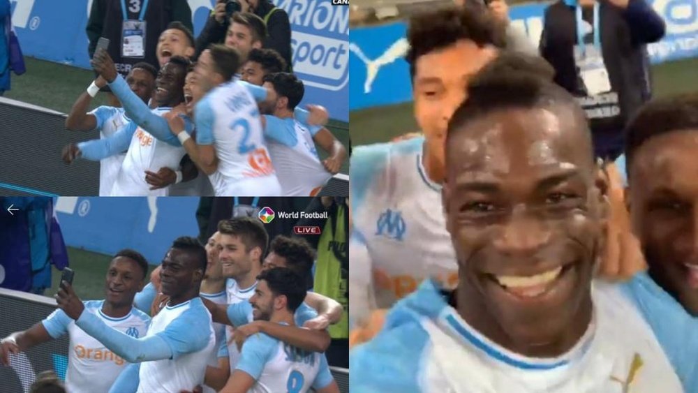 Genuina celebración de Mario Balotelli. Capturas/Canal+-World Football