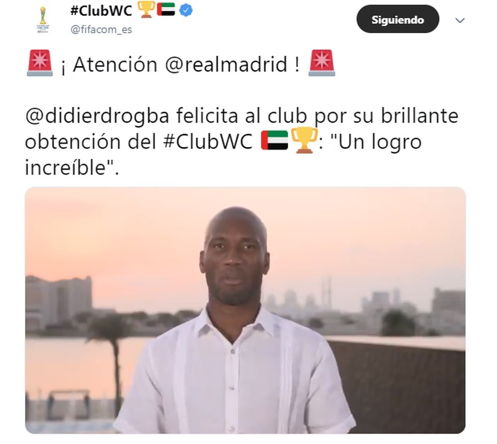 Mundial de Clubes. Twitter/FIFACOM_ES