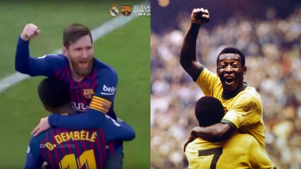 Messi, sin querer, imitó a Pelé. EFE