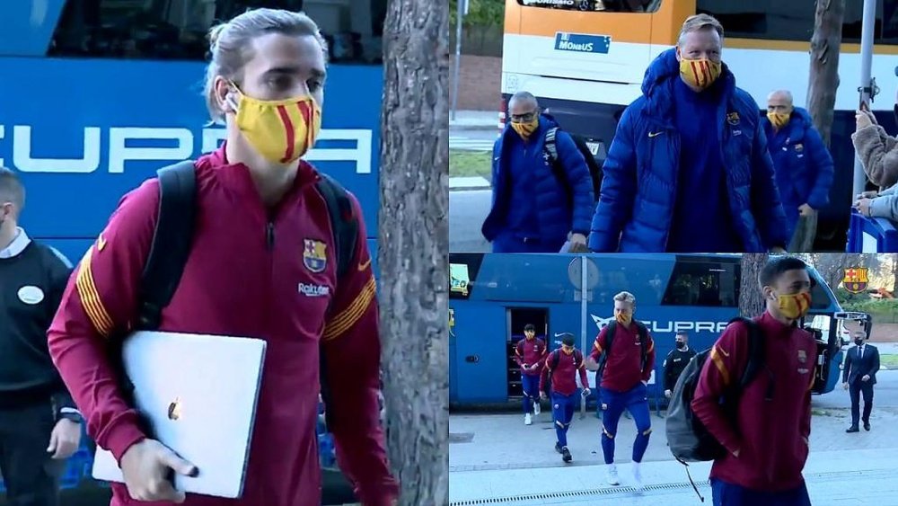 Montage of Barca's arrival in the capital. Screenshot/FCBarcelona_es