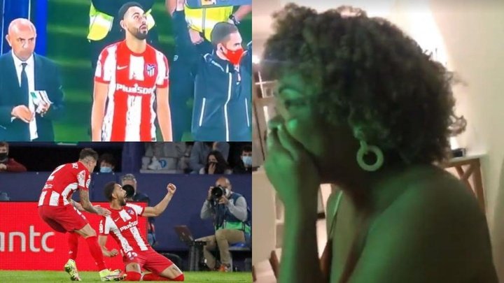 La madre de Cunha no pudo contener las lágrimas con el primer gol de su hijo