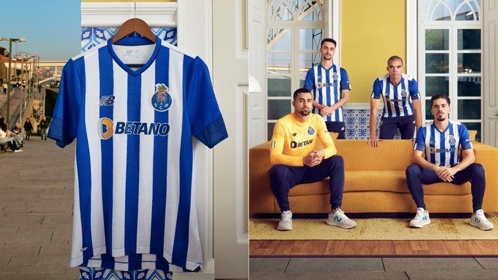 The kit features the classic blue and white vertical stripes. Twitter/NBFootball