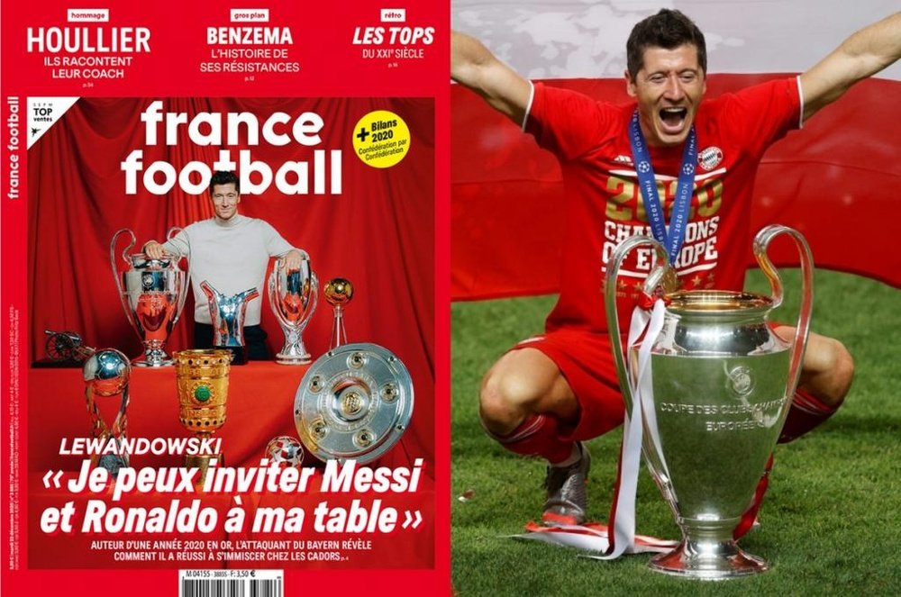 Lewandowski ganó la Champions con el Bayern. FranceFootball/AFP