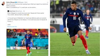 Mbappé respondeu a Le Graët.Twitter/KMbappe/AFP