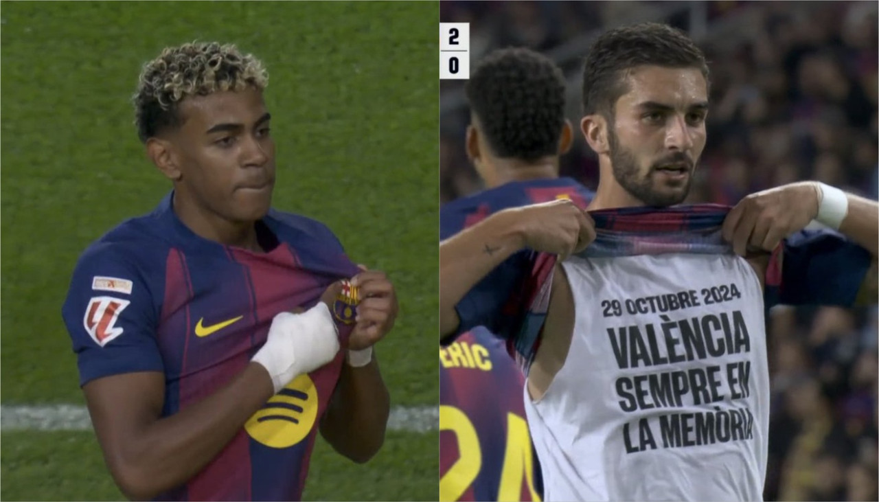 Lamine volvió a marcar y Ferran dedicó el segundo a las víctimas de Valencia
