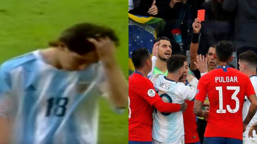 La otra roja a Messi: en su debut con Argentina ¡y a los 43 segundos!