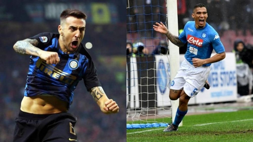 Inter y Nápoles quieren intercambiarse dos centrocampistas. EFE - AFP