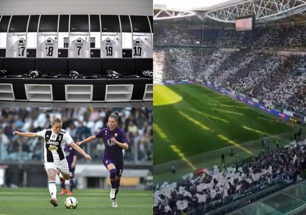 Ambientazo en el Allianz Stadium en el histórico Juve-Fiore. Twitter/JuventusFCWomen