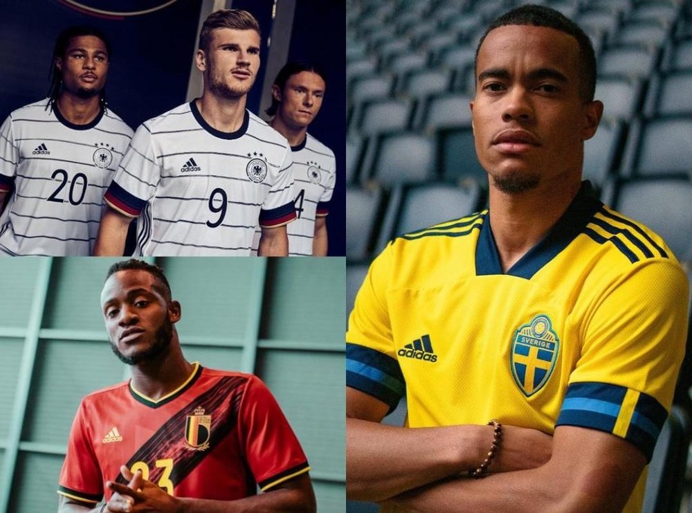 Les nouveaux maillots dévoilés de l'Allemagne, de la Belgique, de l'Angleterre. AdidasFootball