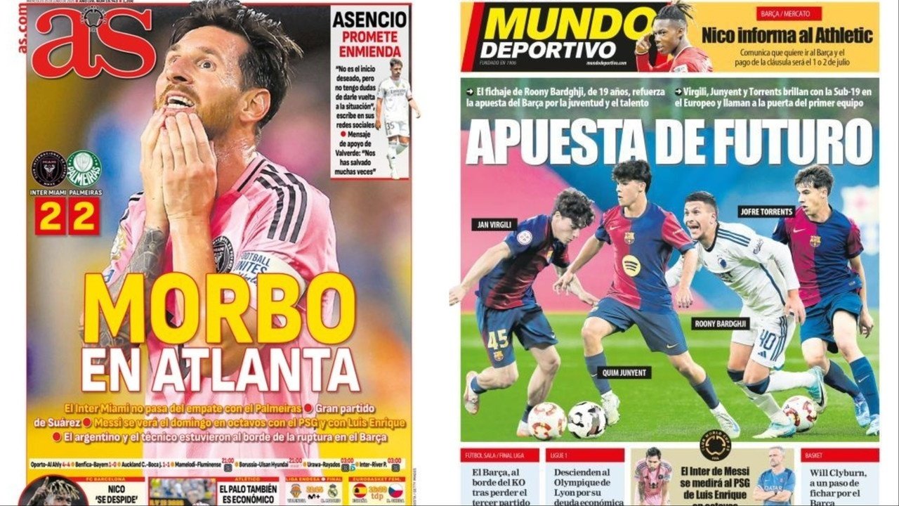 Portadas de la prensa deportiva del martes 25 de junio. AS/Mundo Deportivo