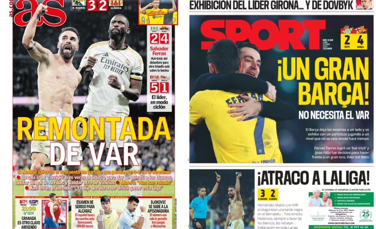 Las portadas de la prensa este lunes. AS-Sport