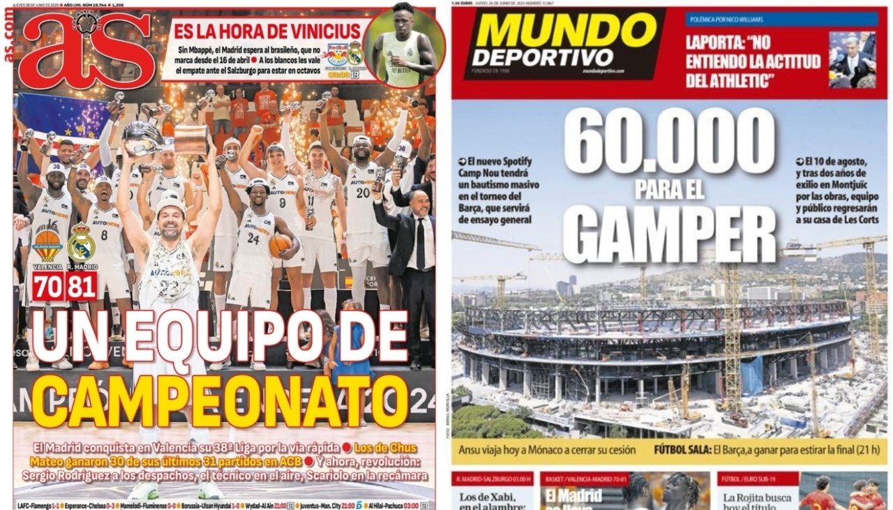Portadas de la prensa deportiva del 26-06-2025. Marca/MD