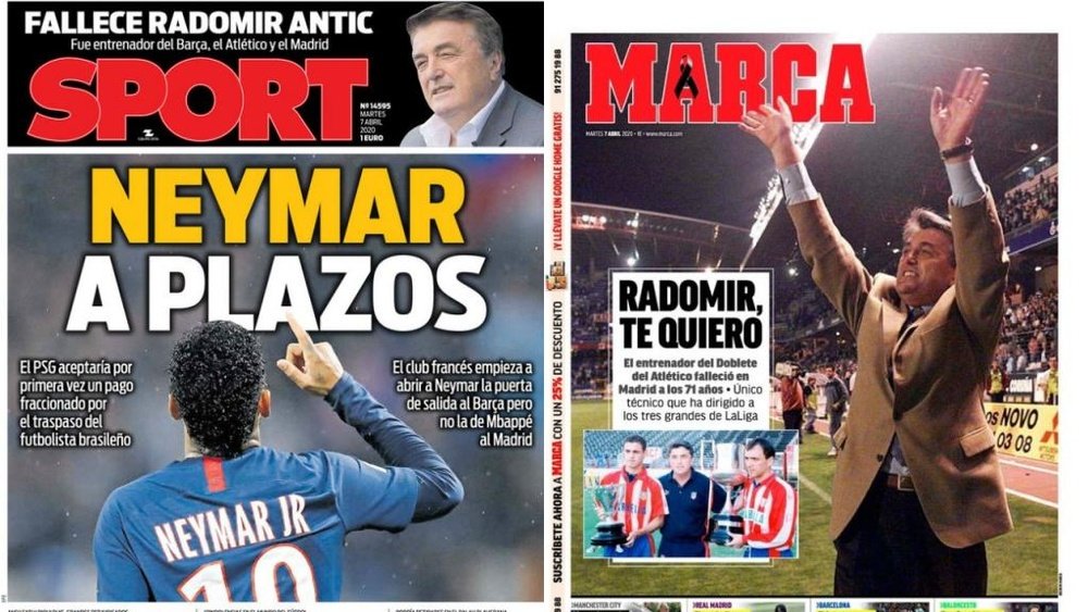 Les Unes des journaux sportifs en Espagne. Sport/Marca