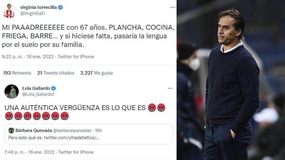 Las redes estallaron. Captura/Twitter/virginiatorrecilla/LolaGallardo/EFE