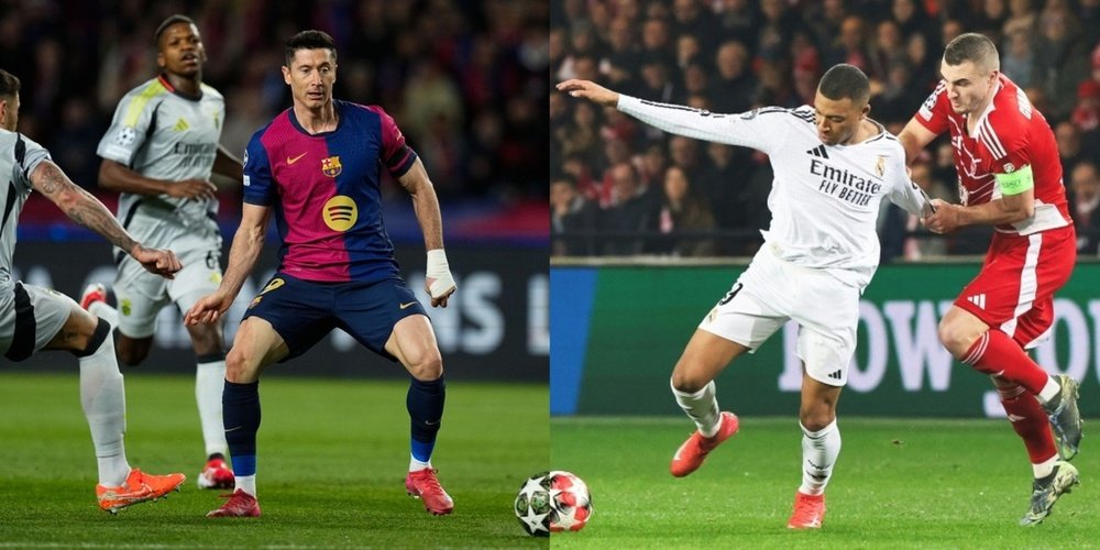 Lewandowski and Mbappe are battling it out in La Liga for top scorer of the season. EFE/AFP