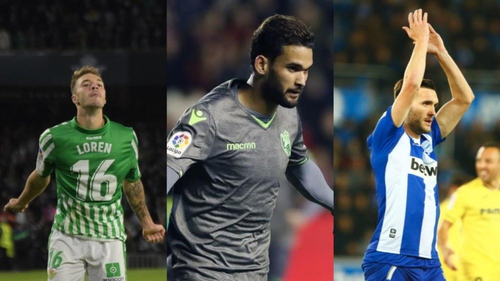 Loren Morón, Willian José e Lucas Pérez, alvos do Barcelona. EFE/BeSoccer