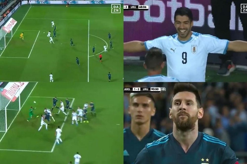 De Cavani a Messi: los goles del Argentina-Uruguay. Captura/DAZNEspaña