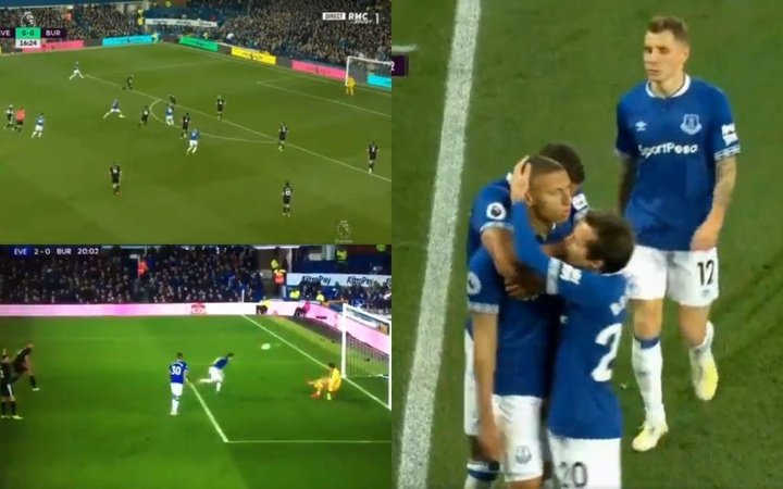 El Everton fusiló al Burnley en tres minutos