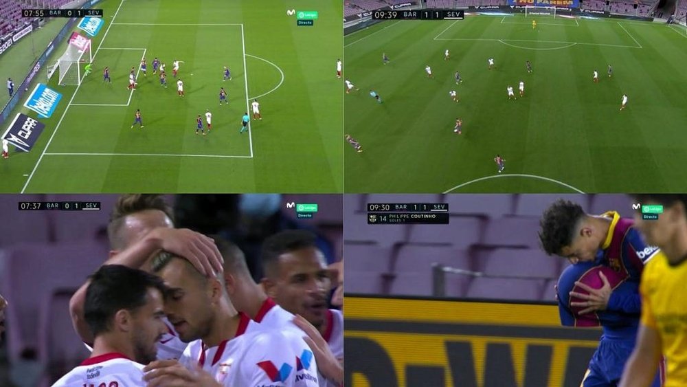 The Barcelona game started with a bang. Screenshot/Movistar