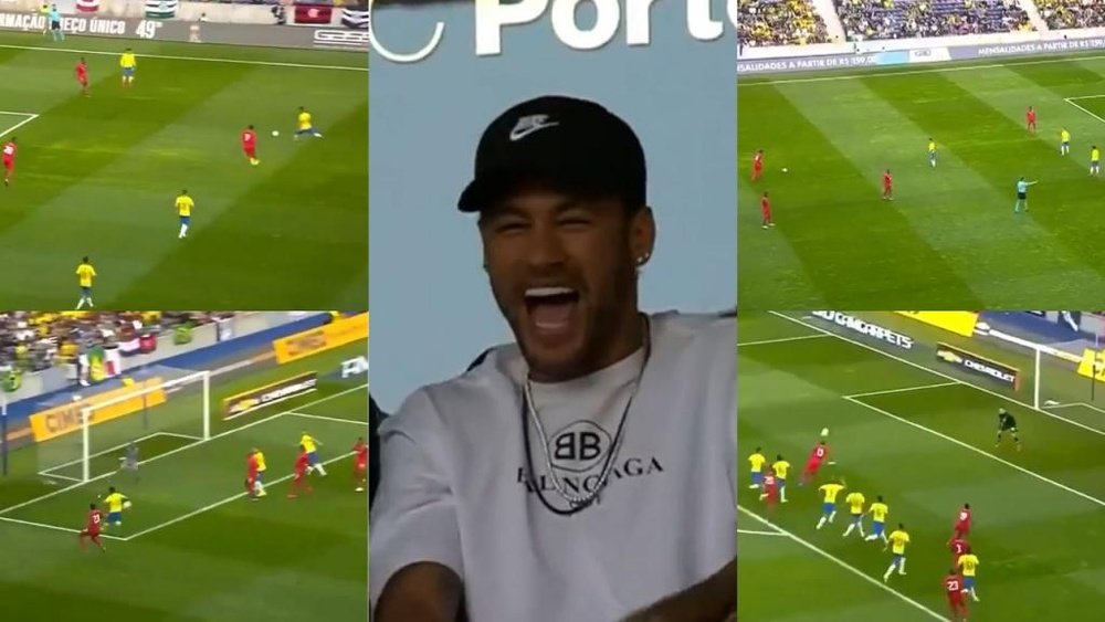 Marcó Paquetá, rió Neymar y empató Panamá. Capturas/DAZN