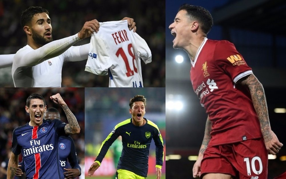 Fekir, Coutinho, Di María y Özil son seguidos muy de cerca por los azulgranas. BeSoccer