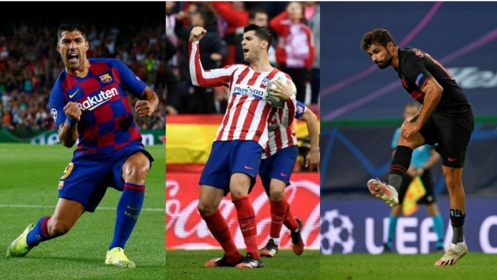 ¿Suárez, Morata o Diego Costa? El uruguayo arrasa. EFE - AFP