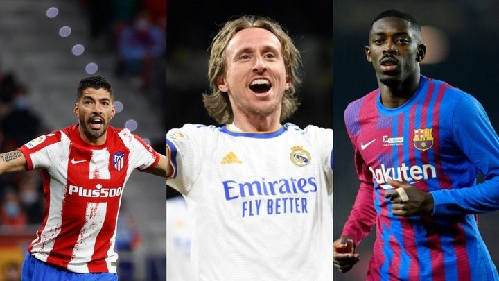 Suárez, Modric y Dembélé acaban contrato en junio. EFE/AFP