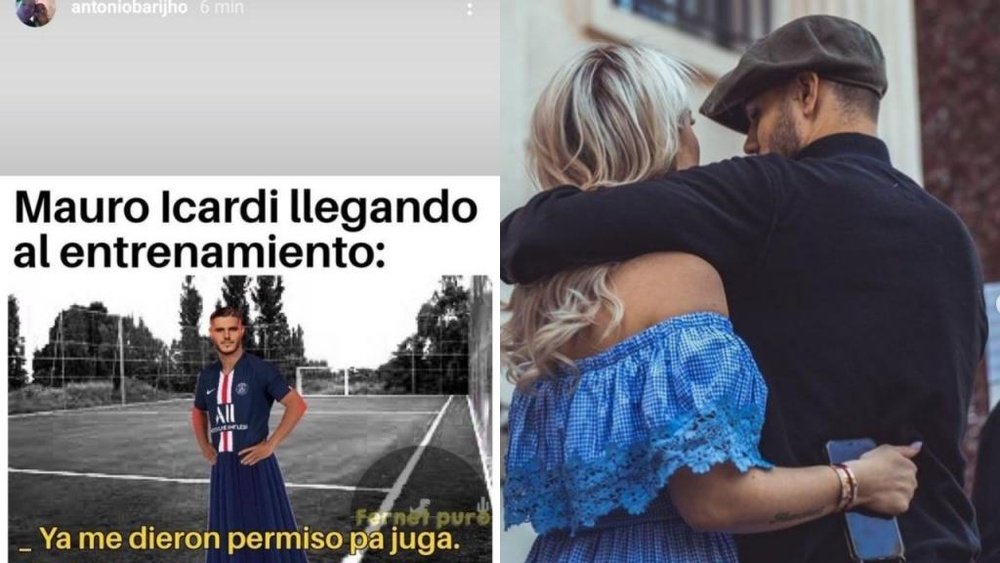 Barijho compartió un meme de Icardi. Capturas/Instagram/antoniobarijho/mauroicardi